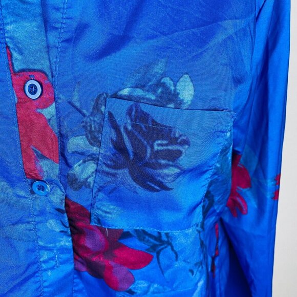 Misslook Top Womens Tunic Split Neck Floral Print Lightweight Pretty L - Picture 3 of 7